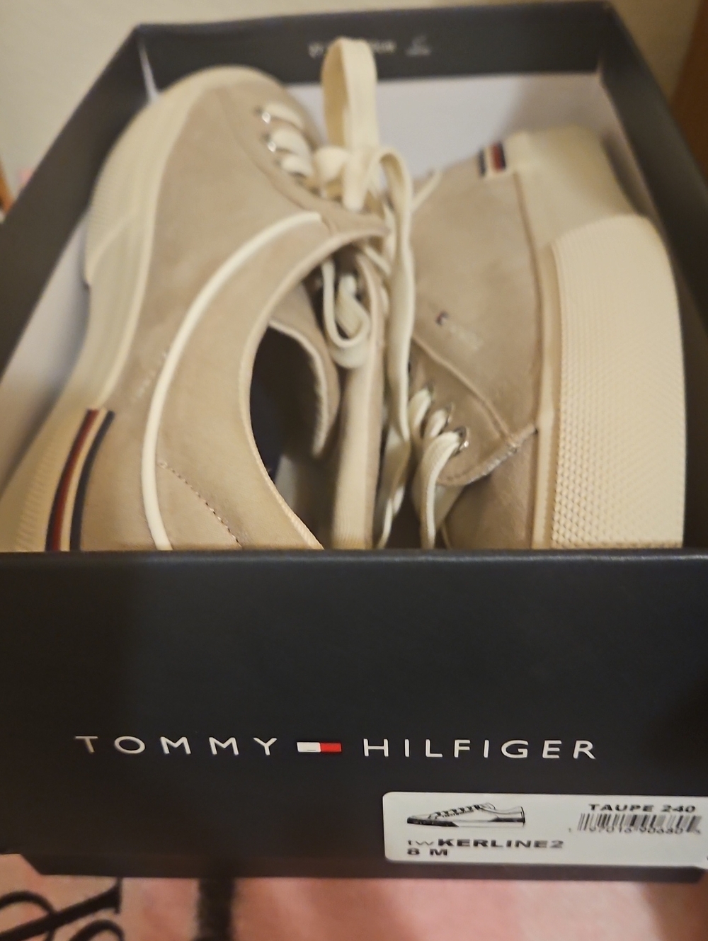 Tommy Hilfiger Women’s Taupe Suede KERLINE2 Sneakers 8M